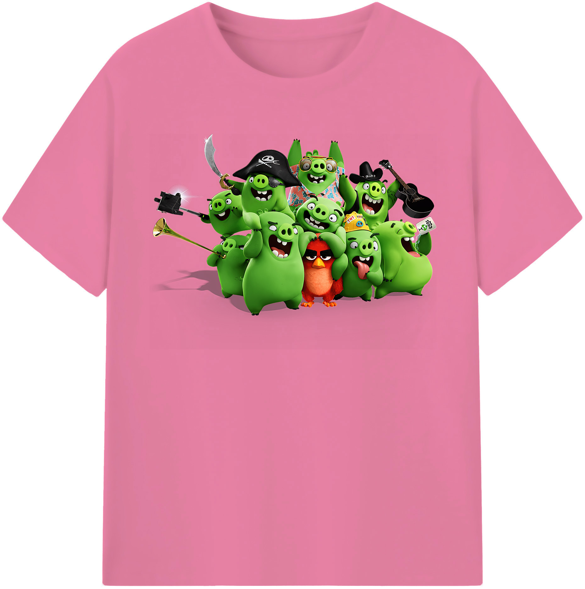 （画像用） Angry Birds アングリーバード 綿100％半袖Tシャツ（フロントプリント）